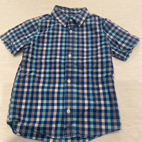 Children's Place Boys Short-Sleeve Button-Up Shirt Size Large 10/12 - Picture 1 of 5